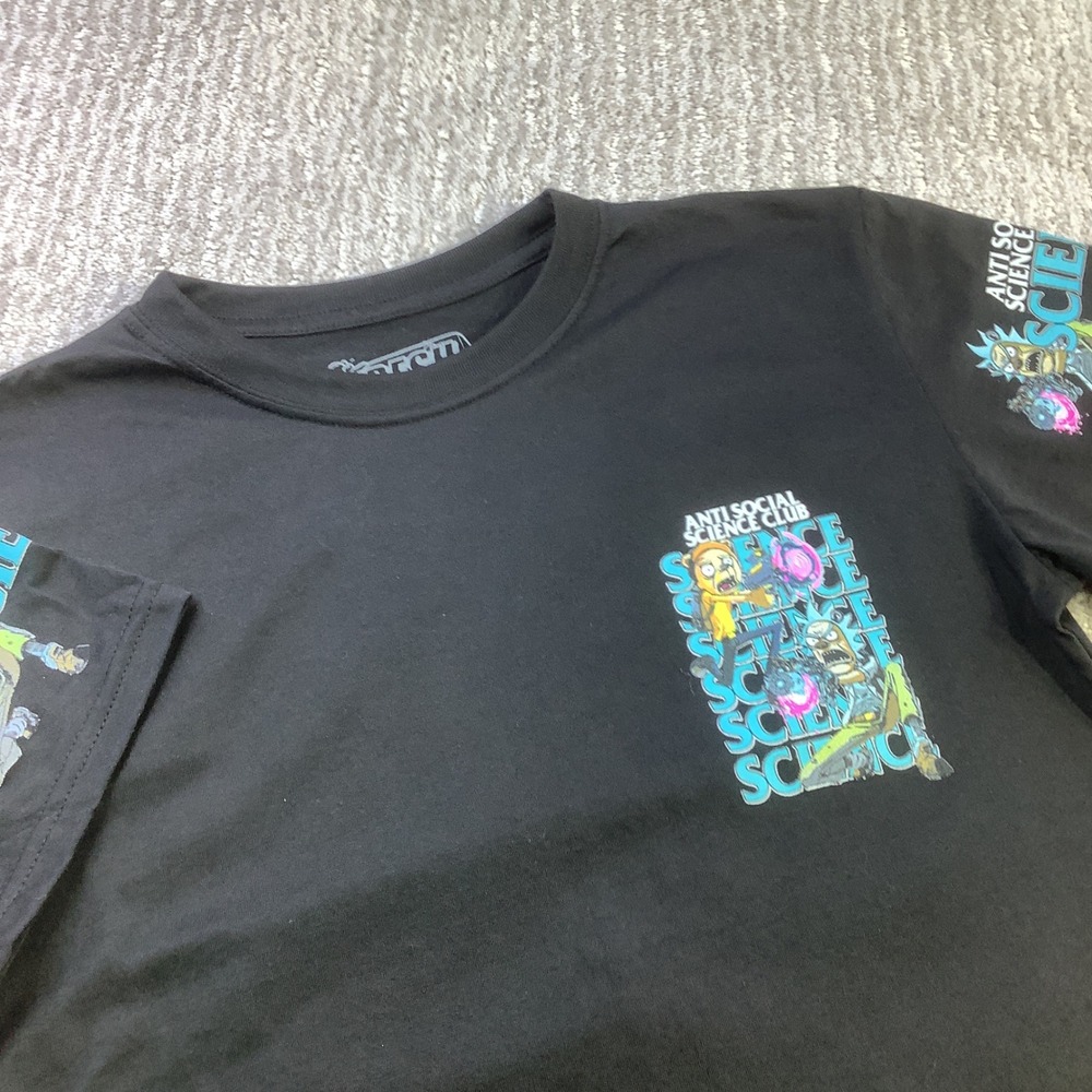 Fresh Laundry‎ Kids Anti Social Science Club Rick and Morty Black T Shirt Size M